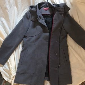 Merona womens grey wool button up coat